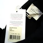 Sézane NWT Jackie Blouse in Noir Black Ruffle Shoulder Crepe Top 36 US 4 Photo 6