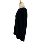 TESORI SZ S 100% Cashmere Black Long Sweater Satin Trim Long Sleeves Photo 3