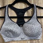 Nike  DRI FIT Training Padded Gray Leopard Racer Back Sports Bra 32C Photo 0
