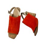 Veronica Beard Orange Suede Cork Heel Peep Toe Heels Women’s Size 11M Photo 2