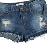 Adam Levine Mid Rise Distressed Shorts 28 Med Wash Cut Off Button Zip 5 Pocket Photo 1