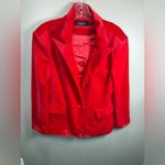 Akira  Women's Red Night Moves Velvet One Button Blazer Size Medium Photo 1