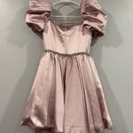 Mac Duggal  20688 Puff Sleeve Beaded Top Full Skirt Dress Blush Pink 0 Photo 3