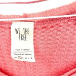 Free People Catalina Pink Waffle Knit Raw Hem Boho Beach Long Sleeve Thermal Top Photo 6
