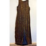 barney's new york Barneys New York Dress Womens Size 12 Brown Velvet Burn Out Geometric Maxi Gown Photo 4