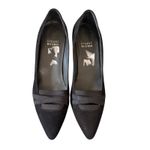 Stuart Weitzman  Black Suede Elastic Strap Pointed Toe Kitten Heel Pumps Shoes 7M Photo 1