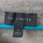 The Limited  Women's Gray/Black Lace Up Tie Front V-Neck Sweatshirt S Casual Cozy Photo 4