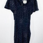 Madison Marcus  Black White Star Printed 100% Silk Mini Dress Women's Size Small Photo 0