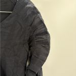 Cami NYC  Ruched Sleeve Button Front Blouse Black Textured V-Neck Size xs NWT Photo 5