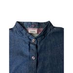 Vintage 90s Premier International Denim Blouse Womens M Removable Collar Pumpkin Blue Size M Photo 4