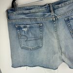 American Eagle  Distressed Shorts Sz 18 Light Medium Wash Denim Raw Hem Photo 8