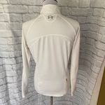 Under Armour Women M Heatgear 1/4 Zip Textured Mock Neck Longsleeve Pullover Top White Photo 12
