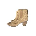 Toms  Majorca Tan Suede Peep Toe Heeled Ankle Boots Booties Womens Size 7.5 Photo 1