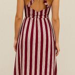 HYFVE Women’s Striped Halter Maxi Dress Size L Red White Boho Summer Beach Photo 1