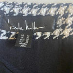 Nicole Miller EVIE HOUNDSTOOTH FAUX WRAP ASYMMETRICAL SKIRT Size 14‎ Black White Tweed Preppy Photo 7