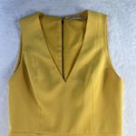 Alice + Olivia  Sz 2 Callie Mini Dress Asymmetrical Drape V-Neck Sleeveless Gold Photo 5