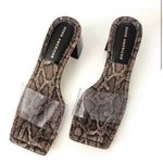 Good American Block Heel Slide Sandal in Desert Snake Size 5 New NIB Kardashian Photo 1