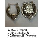 925 Sterling Silver Lace Filigree Heart Hoop Earrings Photo 3