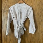 J.Crew  tan and white stripe wrap tie shirt Photo 2