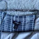 EXPRESS Striped Chambray Square Neck Ruffle Cami Dress Photo 2