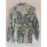 Joie  Linen Blazer Womens Medium Blue Green Floral Preppy Coastal Beachy Resort Photo 1