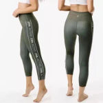 Zyia  Olive Logo Stripe Light n Tight Hi Rise Capri size 2 Photo 1