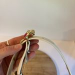 Betsey Johnson White Leather Skinny Thin Fish Embellished Buckle Belt Size Large Photo 4