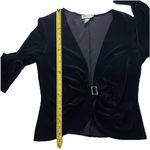 Vintage CDC Petites Women’s Velvet Blazer 14 Front Buckle 90s Glam Holiday Party Black Photo 5