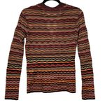 Missoni Wavy Chevron Print Open Knit Button Front Cardigan Size 4 Maroon Orange Photo 1