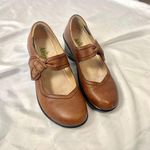 Alegria  Brown Tan Leather Chunky Coquette Whimsical Mary Jane Butterfly Heels 5 Photo 3