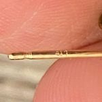 417 10K Pink Gem Yellow Gold Triple Hoop Layered Diamond Cut Earrings Photo 5