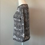 Rafaella  Black/White Abstract Print 3/4 Sleeve TShirt Size Med Petite Photo 4