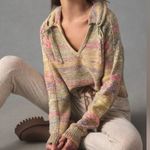 Anthropologie BOGO  Daily Practice Multicolor Striped V-Neck Sweater Small Photo 0