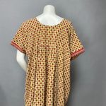 Handmade Muumuu Dress Diamond Ruffle Neckline Short Sleeve Yellow Red Women Mumu Size 2X Photo 4