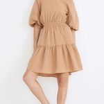 Madewell Seersucker Puff-Sleeve Cutout Mini Dress Photo 0
