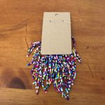 Boho Chic Colorful Fashion Statement Beaded French Wire Closure Dangle Earrings Pink Photo 2