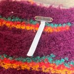 Free People  Multicolor Stripe Sweater Small Burgundy Alpaca Blend Cozy Knit Photo 5