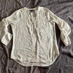 EXPRESS Top Womens  White Causal Capsule Base Layer Zip Popover size Medium Photo 3