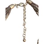 Chicos Multi Strand Beaded Necklace Mixed Metal Wood Neutral Tones Adj 20" Silver Photo 4