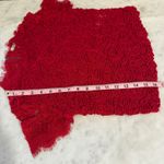 ZARA  Lace Textured Floral High Neck Cap Sleeve Blouse Top Red S Photo 5