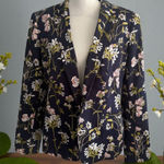 Tommy Hilfiger  Navy Blue Floral Blazer Jacket Size 16 Photo 0