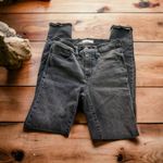 Madewell Black Jeans 9" High Rise Skinny Destroyed Holes Raw Hem Sz 26 Tall Photo 0