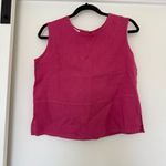 Bryn Walker  Women's Isola 100% Linen Sleeveless Tank Top Pink Slit Blouse XXS Photo 0