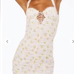 For Love & Lemons  Cilia Shirred Mini Dress Milkmaid Coquette Floral NWT XS Photo 2