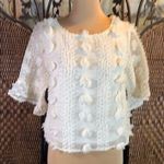 &merci &Merci White Appliquéd Top Size S Photo 0