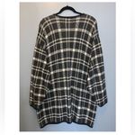 Diane Von Furstenberg  Vintage Cotton Gray~White Plaid Button Cardigan Sweater 2X Photo 2