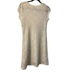 White‎ Lace Crochet Eyelet Dress Lined Cap Sleeve Midi Size S White Photo 1