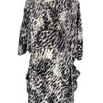 BCBGMAXAZRIA Silk Black and White Animal Print Mini Dress Photo 0
