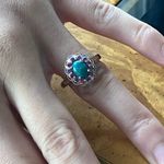 Chrysocolla Orissa Garnet Sterling Silver Ring Size 8 Photo 3