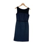 Tory Burch Sleeveless Tweed mohair Sheath Dress Black Boat Neck Professional Photo 5